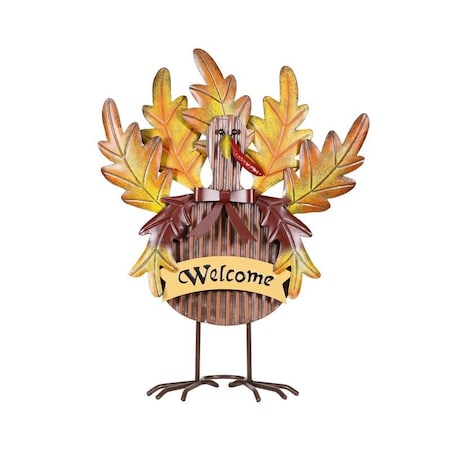Alpine Alpine 17 in. Welcome Turkey Decor Halloween Decor WQA1226